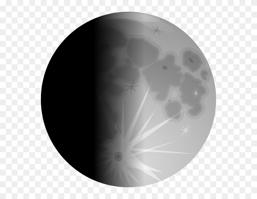 Moon First Quarter Png Clipart