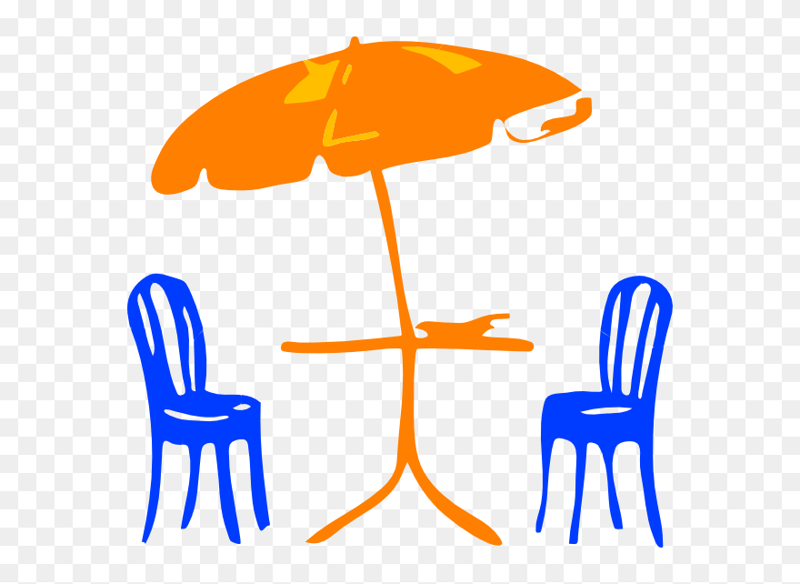Table With Umbrella And Chairs Clip Art At Clker - Png Download