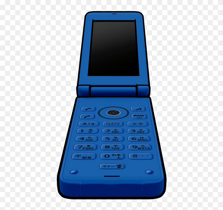 Blue Cellphone Clipart - Feature Phone - Png Download