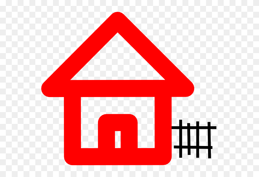 Clipart Red House - Traffic Sign - Png Download