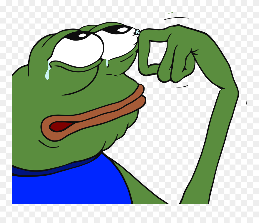 Frog Meme Transparent Background - Pepe The Frog Crying Png Clipart