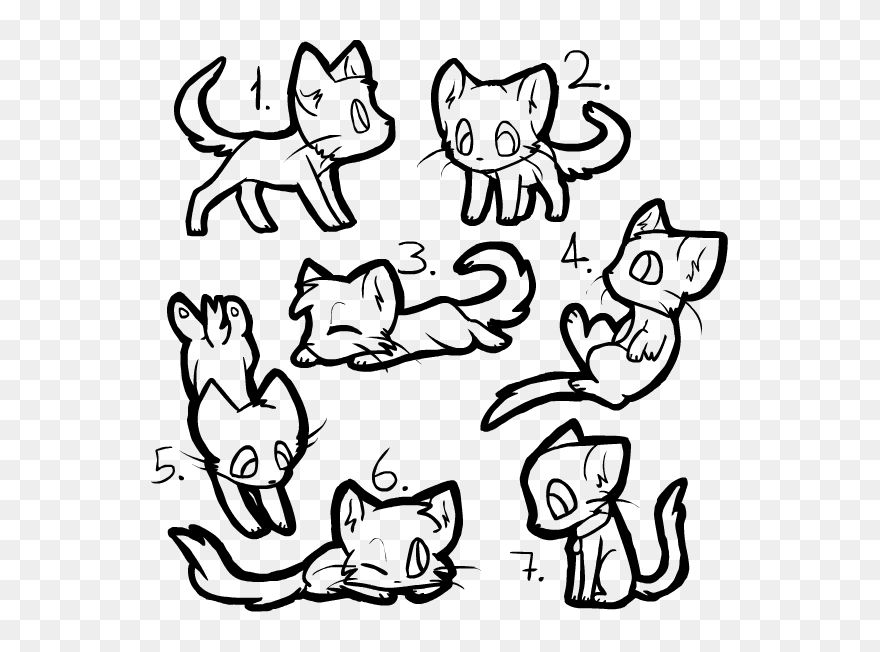 Kitty Cat Line Drawing Transparent Png Clipart Free - Warrior Cat Adoptable Base