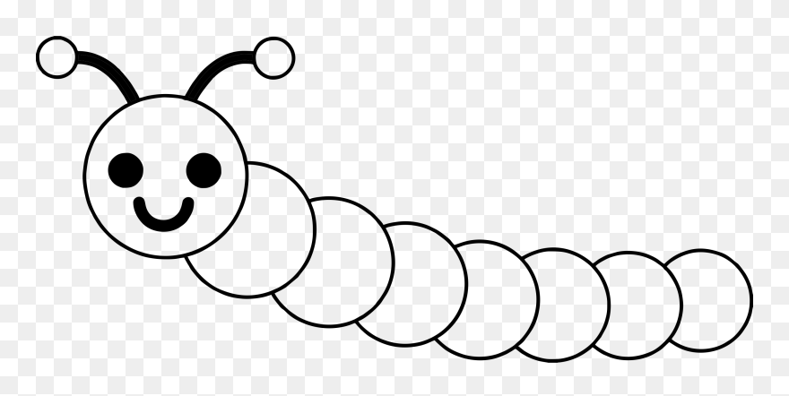 Caterpillar Images Clip Art Black And White - Png Download
