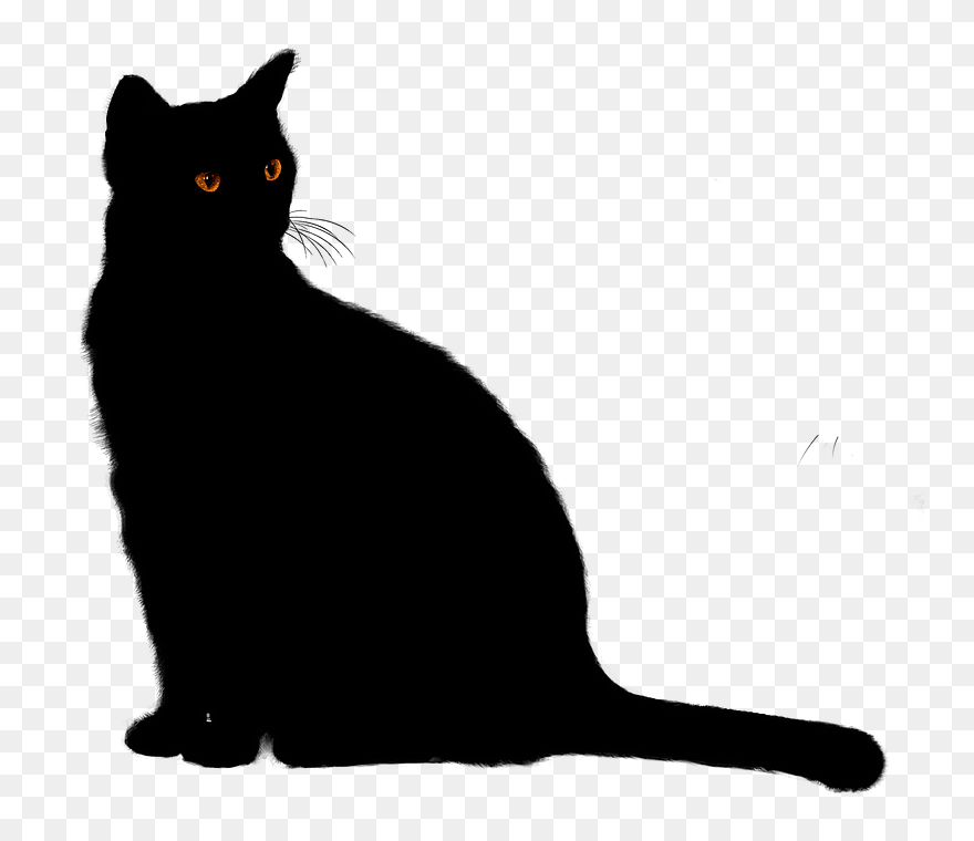 Red-eyed Black Cat Clipart - Black Cat - Png Download
