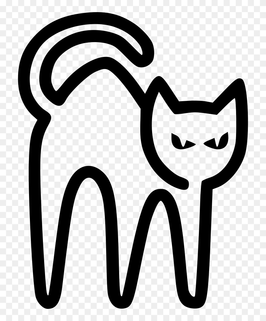 Black Cat - Outline Of Black Cat Clipart