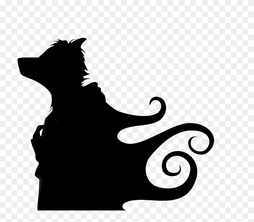 Falling Cat Clipart - Furry Silhouette - Png Download