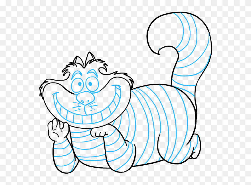 How To Draw The Cheshire Cat - Cheshire Cat Drawing Easy Clipart