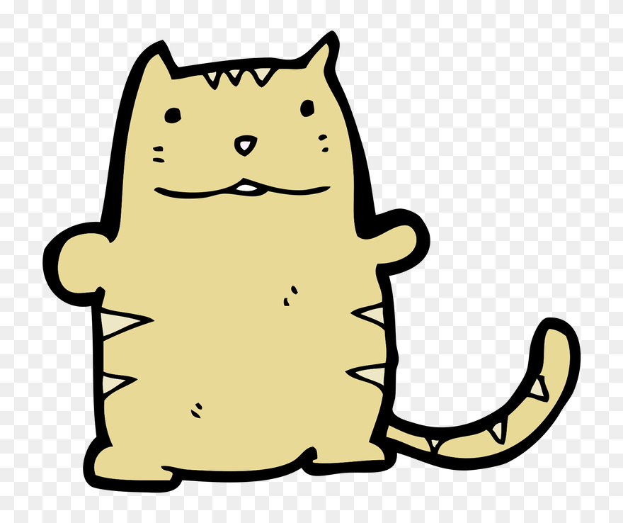 Cat Whiskers Cartoon Clip Art - Fat Cat Cartoon - Png Download