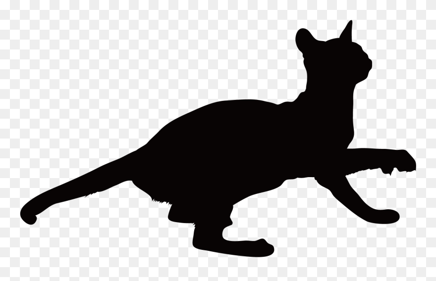 Black Cat Kitten Whiskers Around - Cat Yawns Clipart