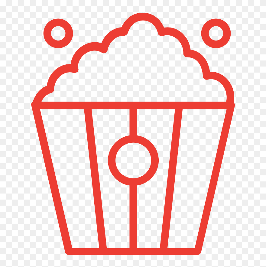 Popcorn Clip Art Black And White - Png Download