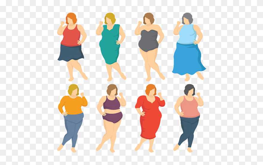 Woman Fat Dress Illustration Clipart