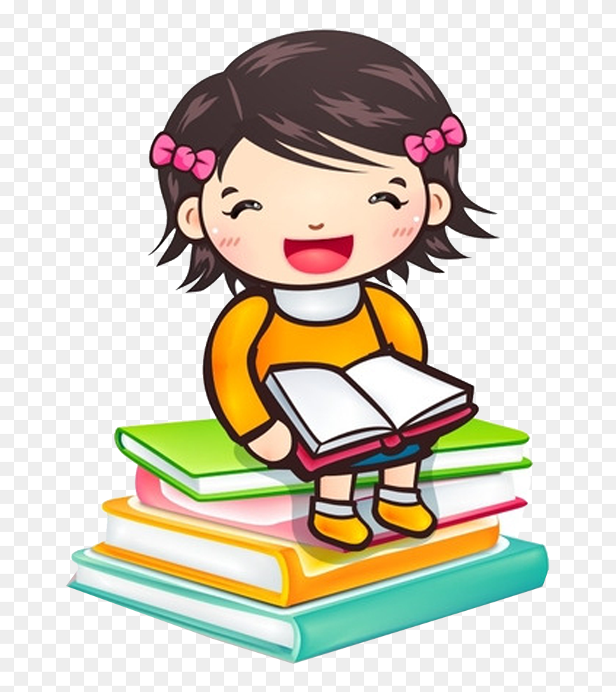 Transparent Reading Book Clipart - Girl Reading Book Clipart Png