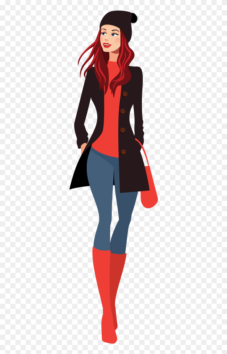 Clip Art Fashion Girl Png - Pretty Girl Clip Art Transparent Png