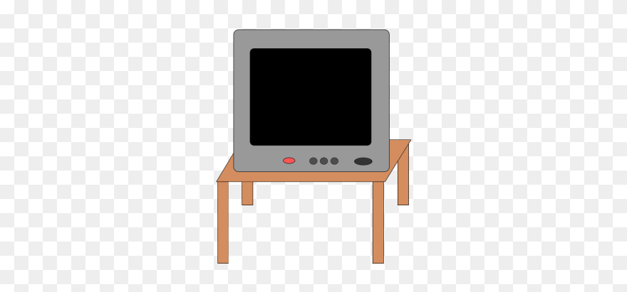 Tv On The Table Cartoon Clipart
