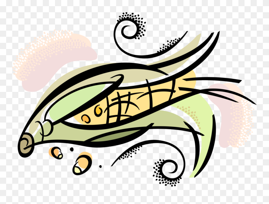 Vector Illustration Of Corn Husk Cob Of Corn Maize Clipart