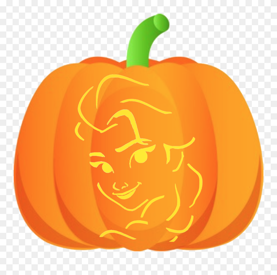 Jack O" Lantern Elsa Minnie Mouse Pumpkin Stencil - Elsa Jack O Lantern Clipart