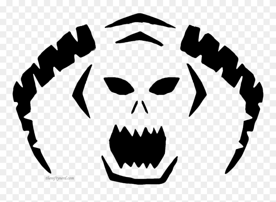 Lotr Balrog Pumpkin Carving Template - Balrog Pumpkin Stencil Clipart