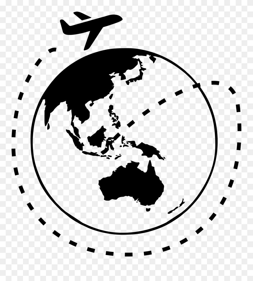 Earth World Clip Art Transprent Png Free - Clip Art Globe Black And White Transparent Png