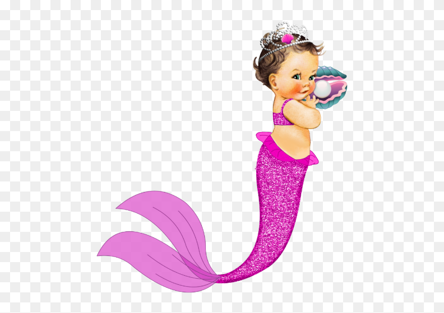 Free Mermaid Baby Clipart - Png Download