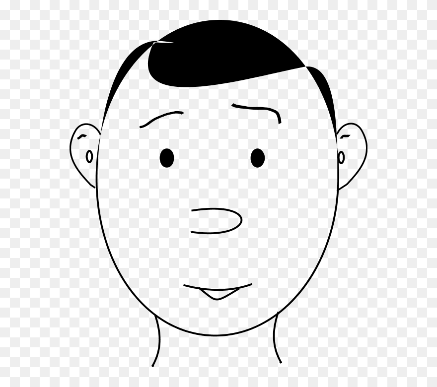 Boy Face Outline - Human Face Outline Clipart