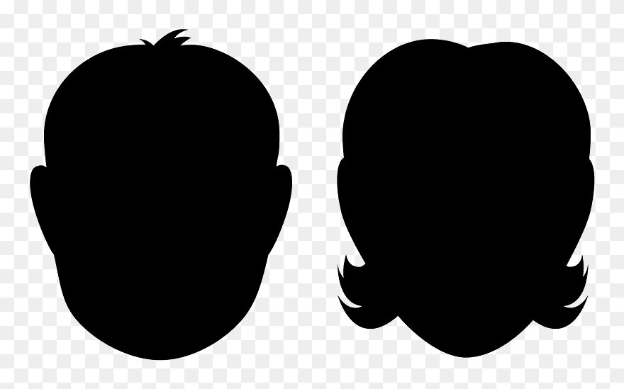 Siluetas De Cabezas De Niños Clipart