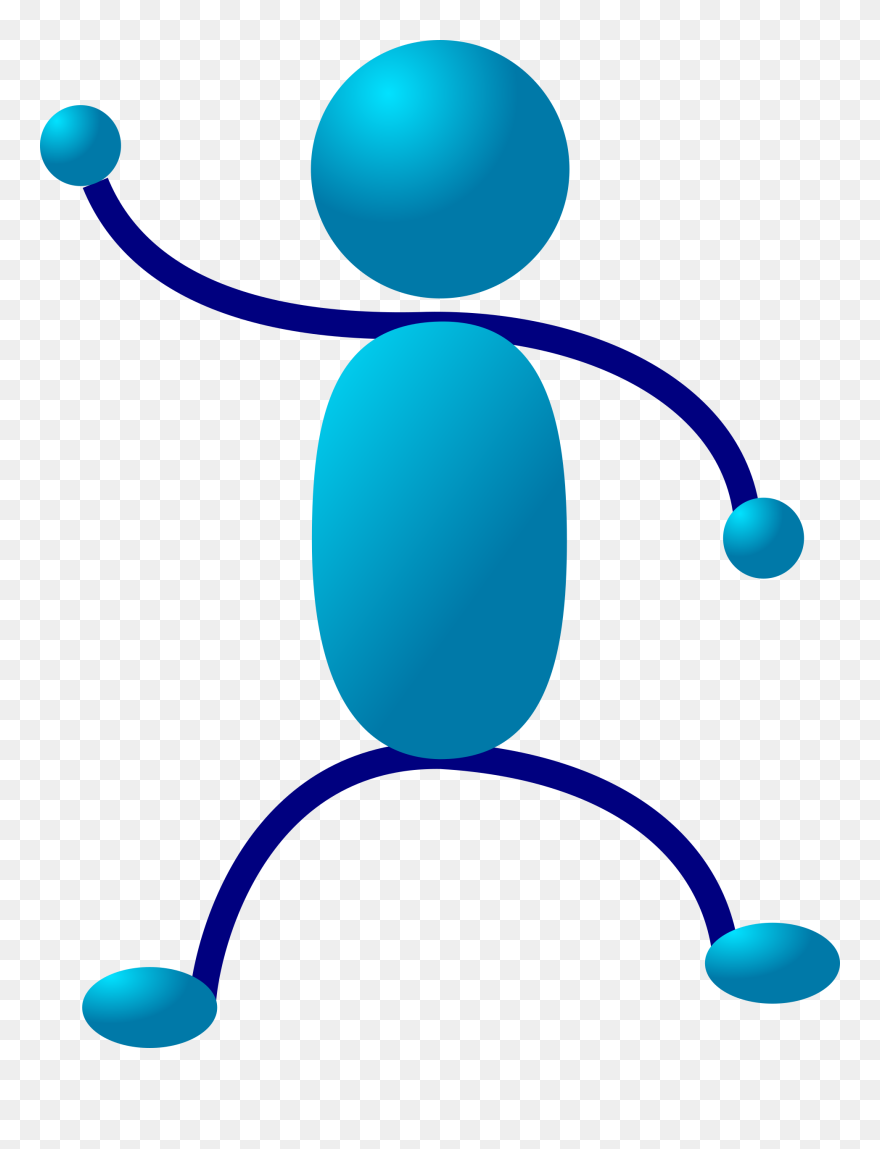 Transparent Stick Person Png - Blue Stickman Clipart