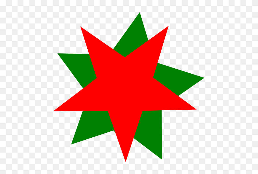 Greenredstars - Green And Red Star Transparent Clipart