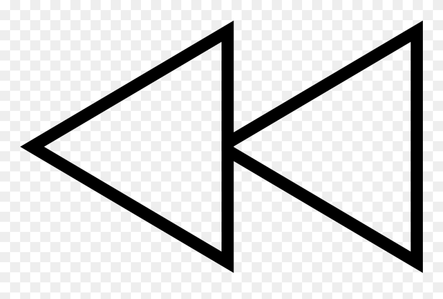 White Rewind Button Png Png Download Triangle- Clipart