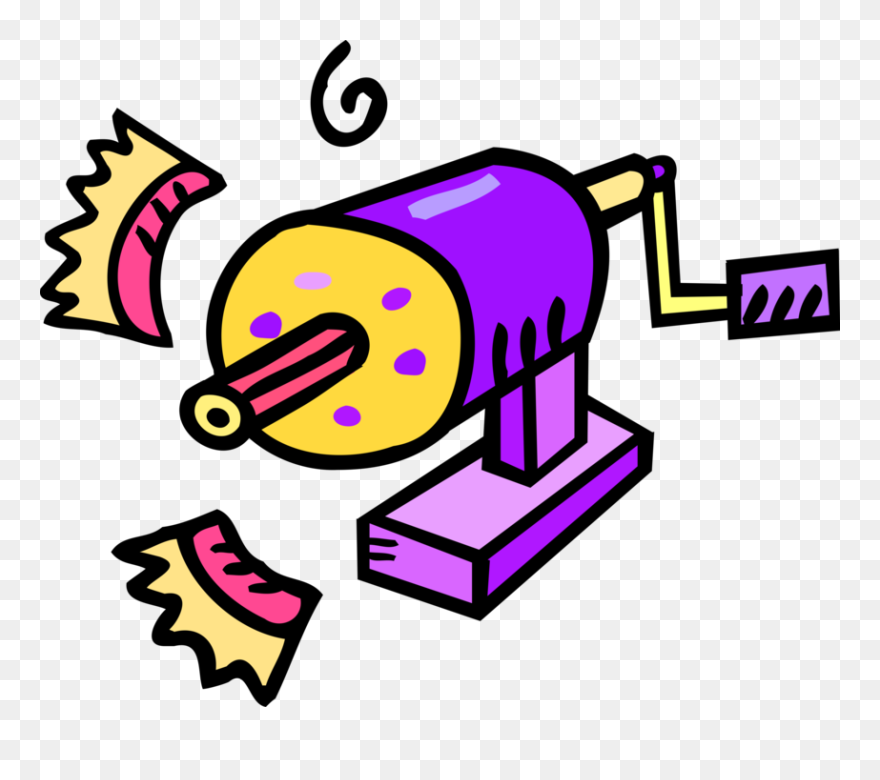Vector Illustration Of Writing Instrument Pencil Sharpener Clipart