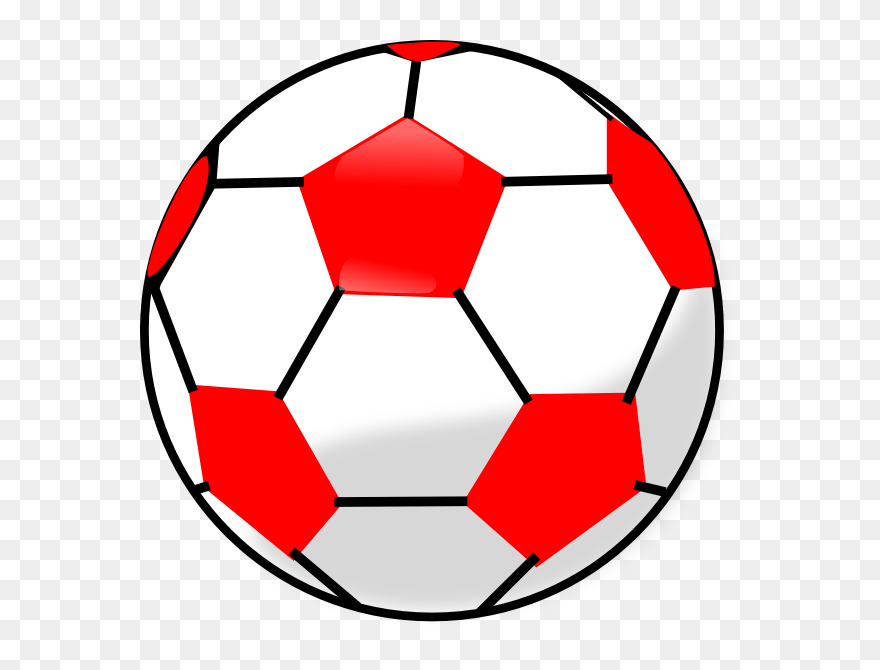 Red Soccerball Clip Art At Clker - Red Soccer Ball Clip Art - Png Download