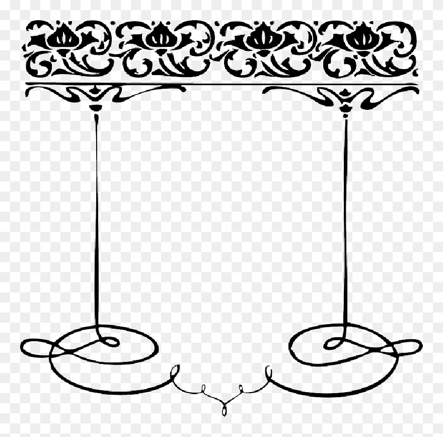 Black, Scroll, Corner, Western, Fancy, Frame, Design - Hindu Wedding Clipart Black And White Png Transparent Png