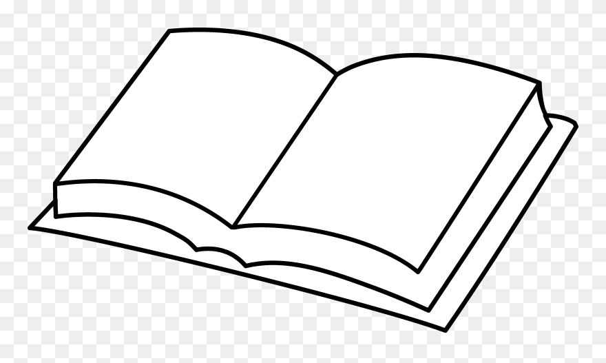 Book Line Art - Libro Abierto Para Colorear Clipart