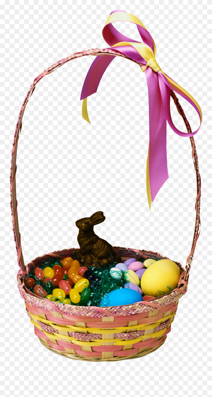 Easter Bunny Easter Basket - Easter Basket With A Bunny Clipart - Png Download