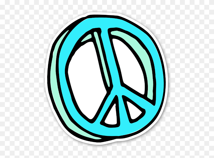 Handdrawn Peace Sign Sticker, Put Is On A Car Or A - Hand Drawn Peace Sign Png Clipart