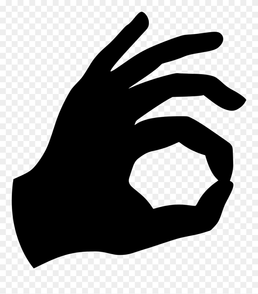 Okay Hand Sign Clip Art Transparent Png , Png Download - Ok Sign Silhouette Png