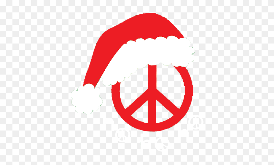 Peace Sign Santa Hat Clipart