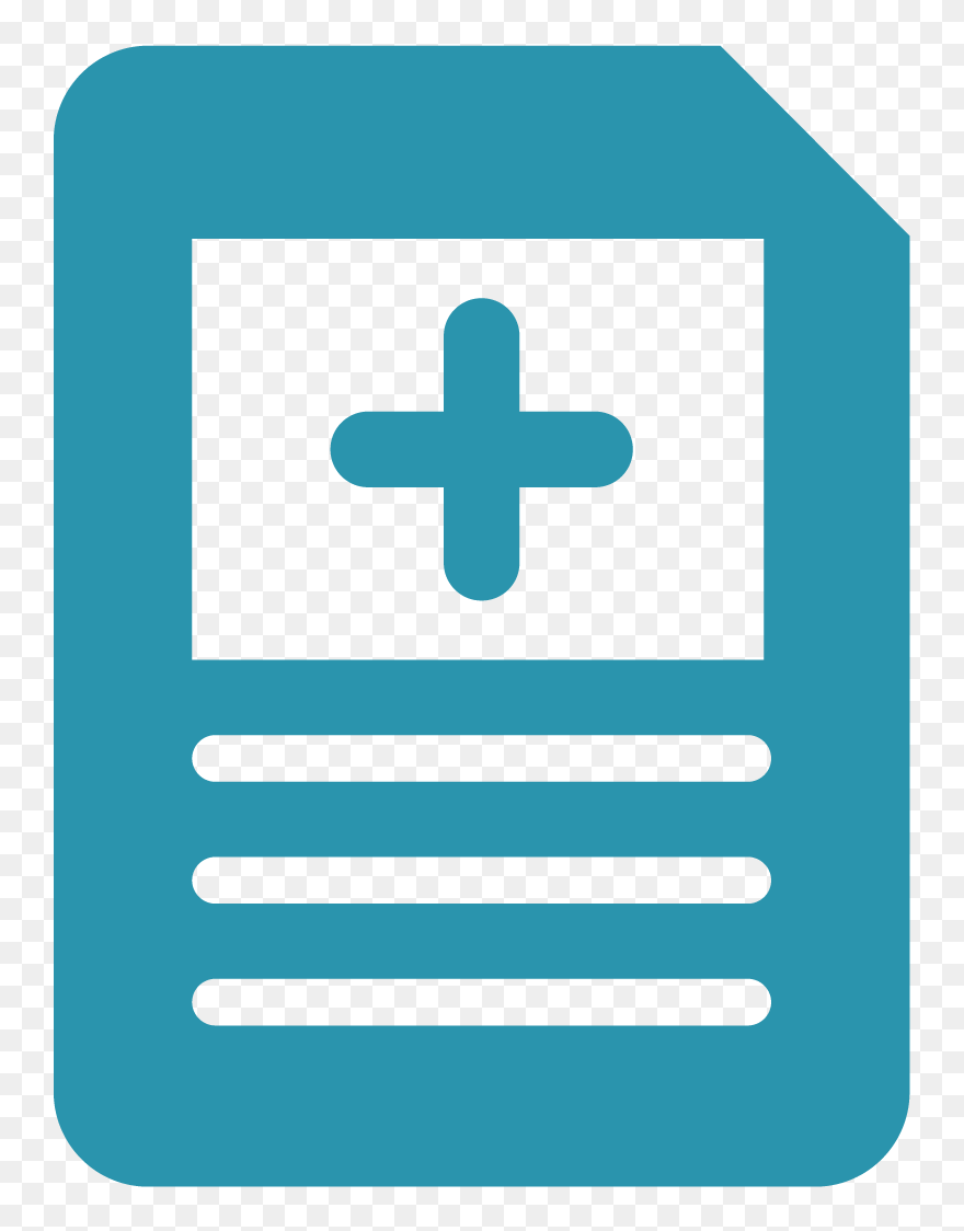 Blue File With Plus Sign Icon - Cross Clipart