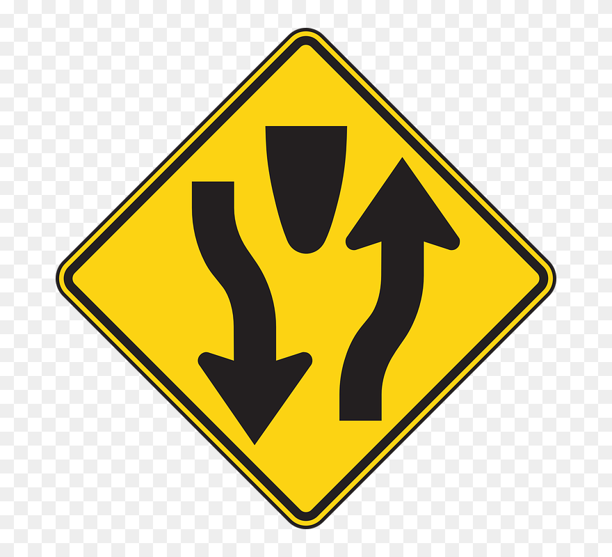 Transparent Exit Clipart - Road Signs Divided Highway - Png Download