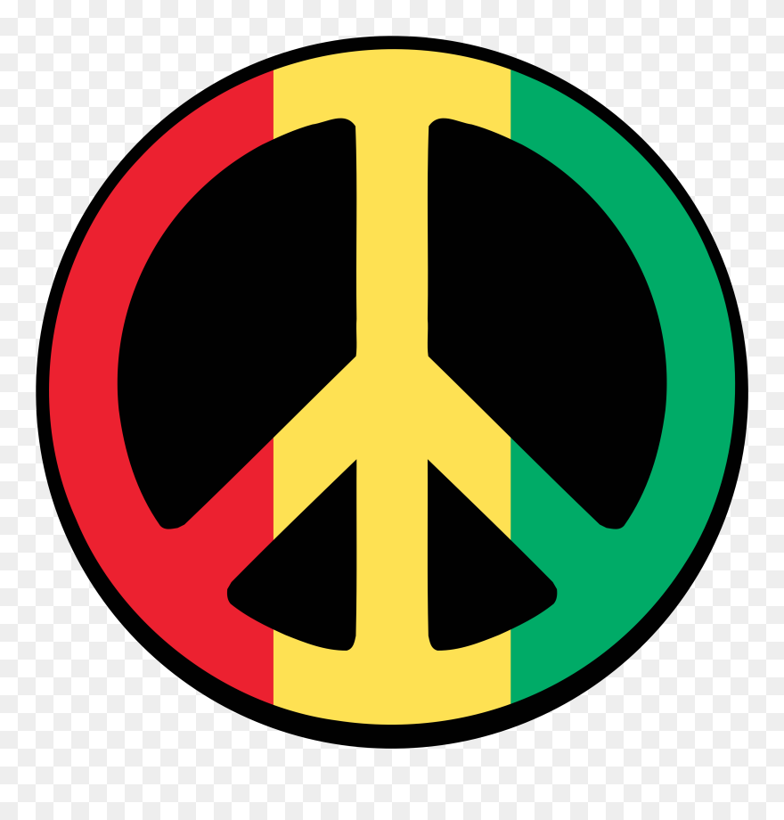 Symbol For Peace - Peace Sign Red Yellow Green Clipart