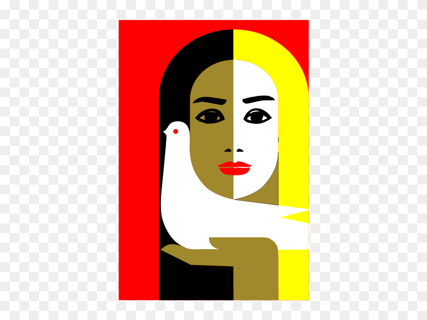 Vector Illustration Of Women For Peace Sign - Soviet Art Posters Clipart