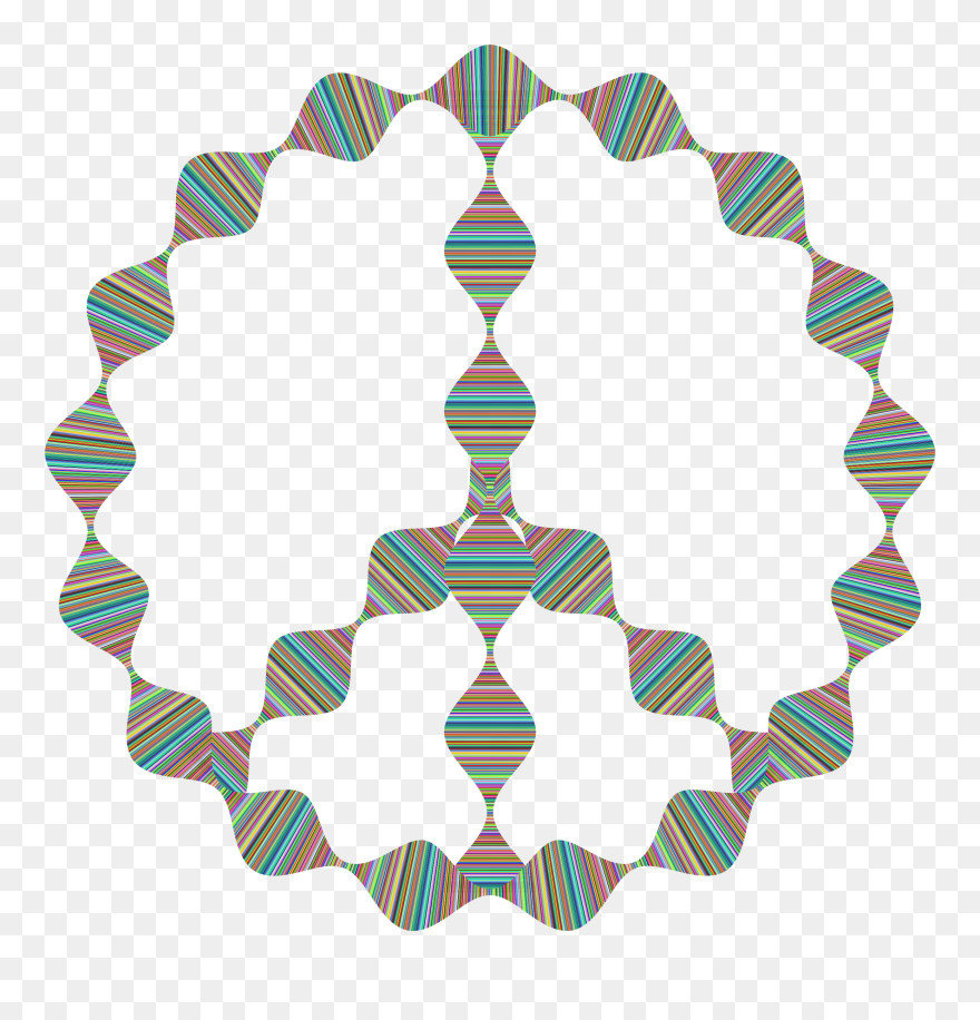 Prismatic Waves Peace Sign Clip Arts - Round Black And White Labels - Png Download