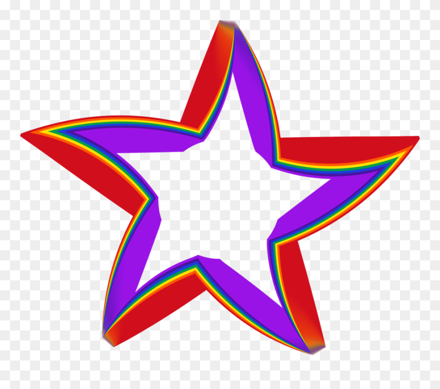 Pink,leaf,symmetry - Transparent 3d Star Clipart - Png Download