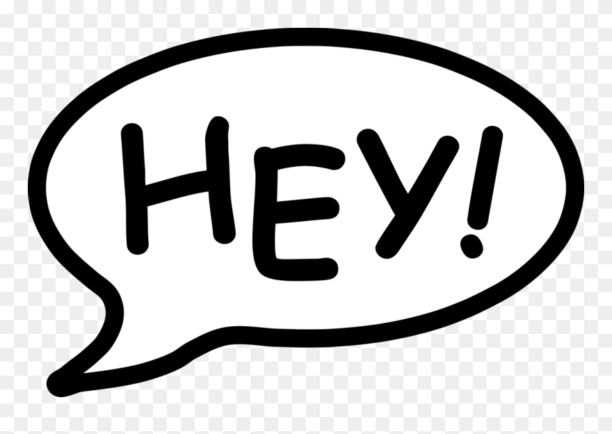 Line Art,text,trademark - Transparent Hey Speech Bubble Clipart