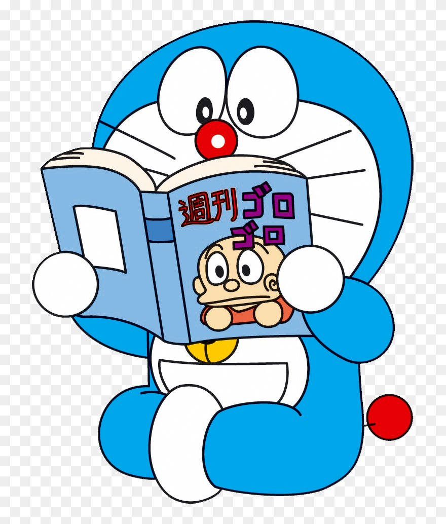 Art Area Doraemon Book Comic Animation - Doraemon Reading Book Clipart