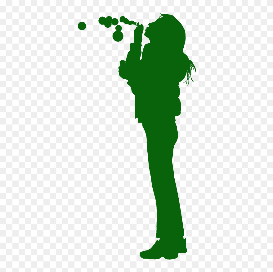 Little Girl Blowing Bubbles Silhouette Free Clipart