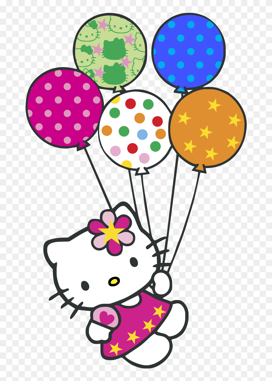 Hello Kitty Balloons Logo Vector Graphic - Birthday Hello Kitty Png Clipart