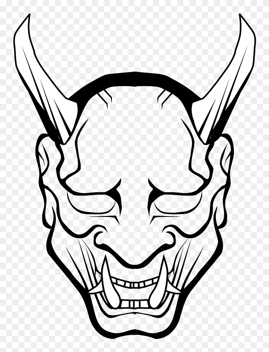 Oni Mask Drawing Clipart