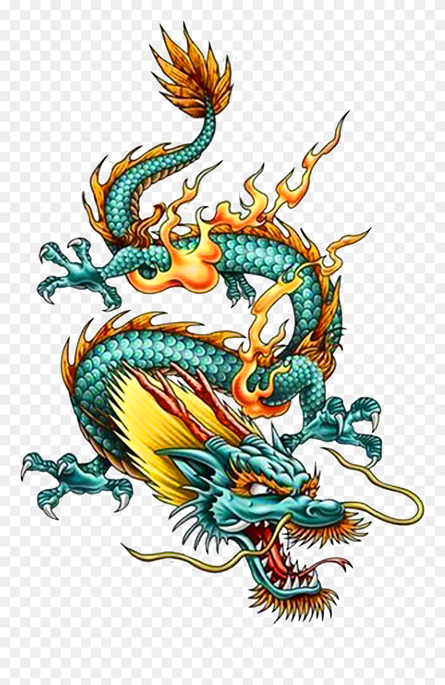 Tattoo Chinese Dragon China Legendary Creature Clipart - Chinese Dragon Tattoo - Png Download