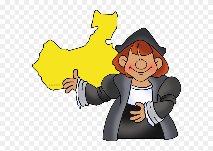 Columbus In Search Of China - Cartoon Clipart