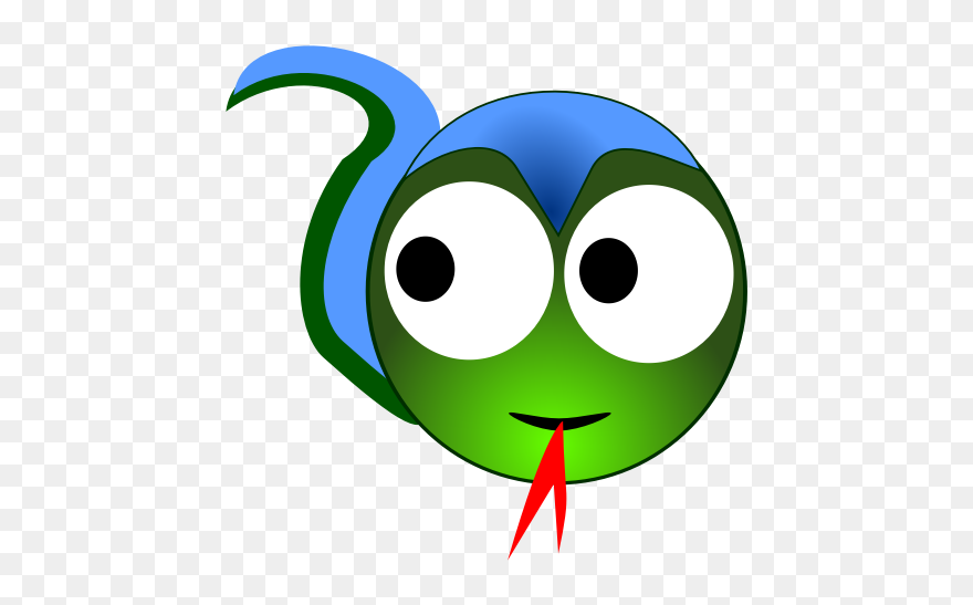 Vector Drawing Chinese Zodiac Sign - Snake Cartoon Face Cute Clipart
